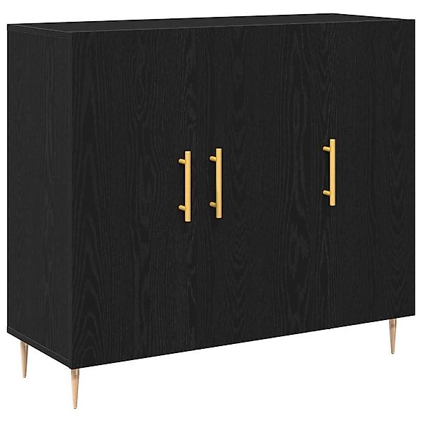 vidaXL Sideboard Schwarze Eiche 90 x 34 x 80 cm Holzwerkstoff 869078 günstig online kaufen