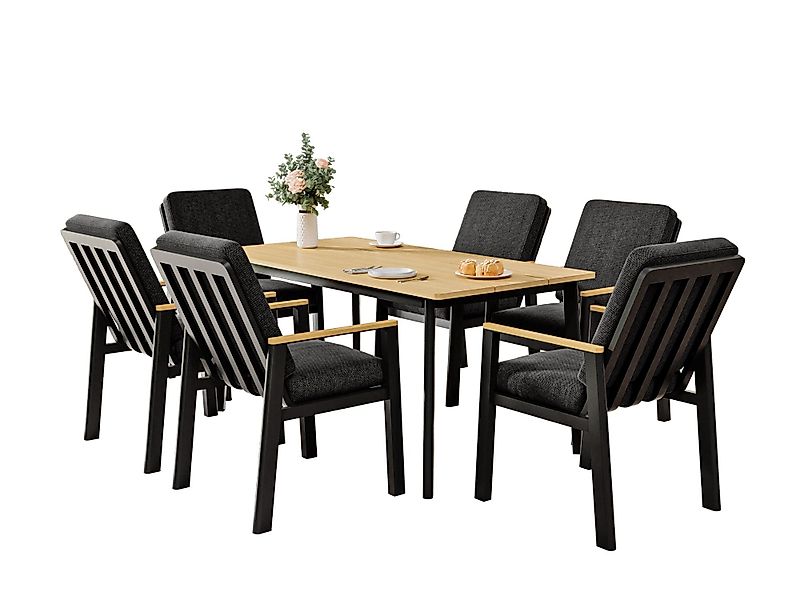 MeXo Gartenlounge-Set Aluminium Essgruppe im Boho-Stil günstig online kaufen