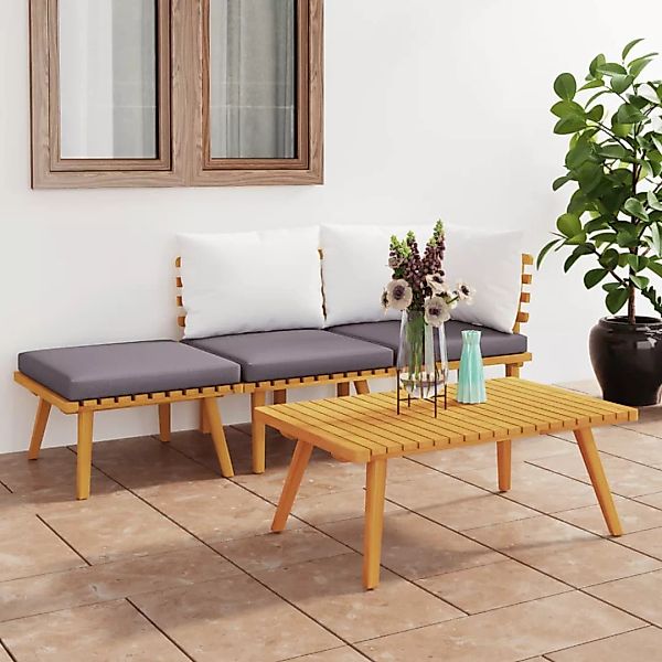Vidaxl 4-tlg. Garten-lounge-set Mit Kissen Massivholz Akazie günstig online kaufen
