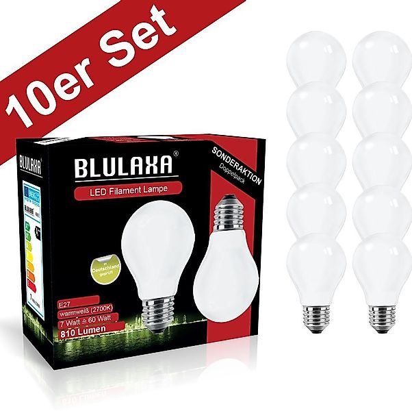 BLULAXA LED-Filament Retro Multi, E27, 10 St., Warmweiß, 10er-Set, Promotio günstig online kaufen
