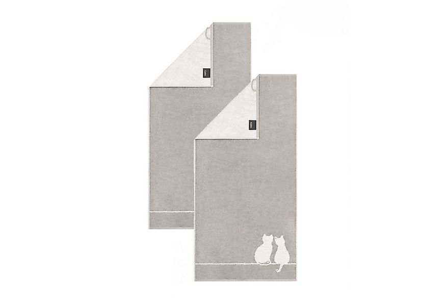 Cawö Handtuch 2 Stück Cawö Gästetücher Cute Cats 6263-76 Katzen Grau 30x50, günstig online kaufen