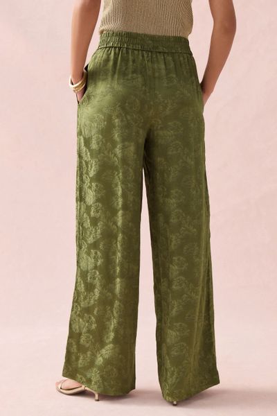 Next Palazzohose Satin-Jacquardhose mit weitem Beinschnitt günstig online kaufen