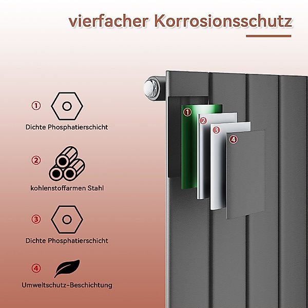 ELEGANT Heizkörper Flachheizkörper Anthrazit Bad,61.9 cm günstig online kaufen