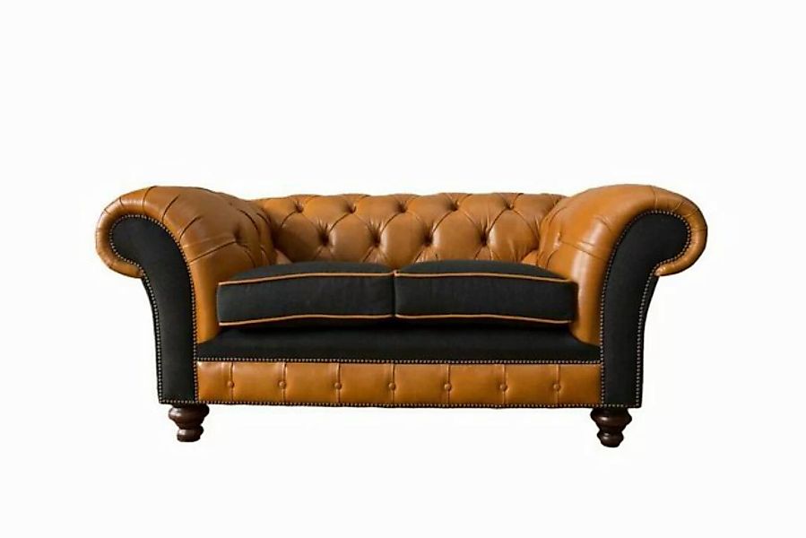 JVmoebel Sofa Chesterfield Ledersofa Sofa Couch Polster 2 Sitzer Textil Sof günstig online kaufen