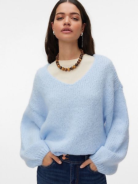 Vero Moda Strickpullover VMMAYBE LS 2WAY V-NECK PULLOVER NOOS Kunstfaser, l günstig online kaufen