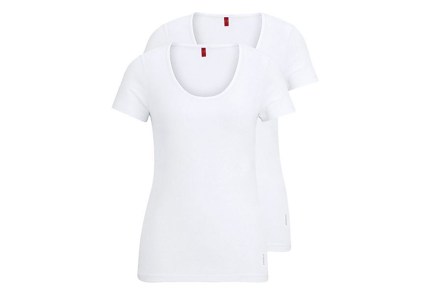 HUGO Unterziehshirt T-Shirts Crew-Neck (2-St) mit vertikalem Logo-Print günstig online kaufen