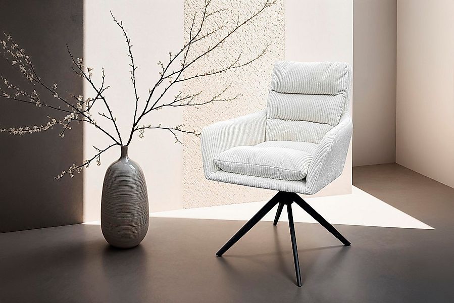 byLIVING Esszimmerstuhl Pura (Set, 2 St), Sitzschale 360°drehbar, Metall sc günstig online kaufen