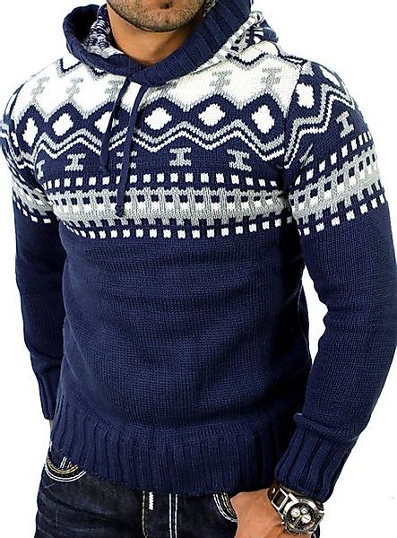 Reslad Strickpullover Reslad Herren Grobstrick Pullover Norweger Winter Kap günstig online kaufen