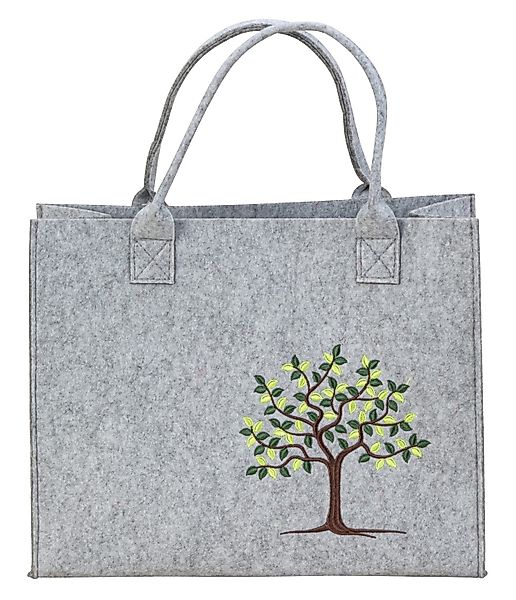 MF Einkaufsshopper Filztasche Grau mit Lebensbaum günstig online kaufen