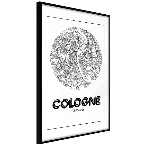Poster - City Map: Cologne (round) günstig online kaufen