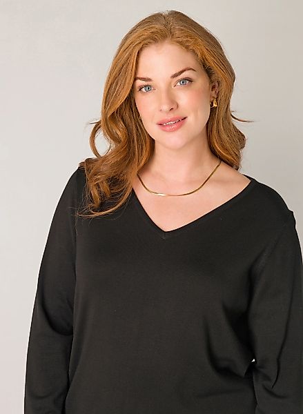 Base Level Curvy Strickpullover "Anine", mit V-Ausschnitt günstig online kaufen