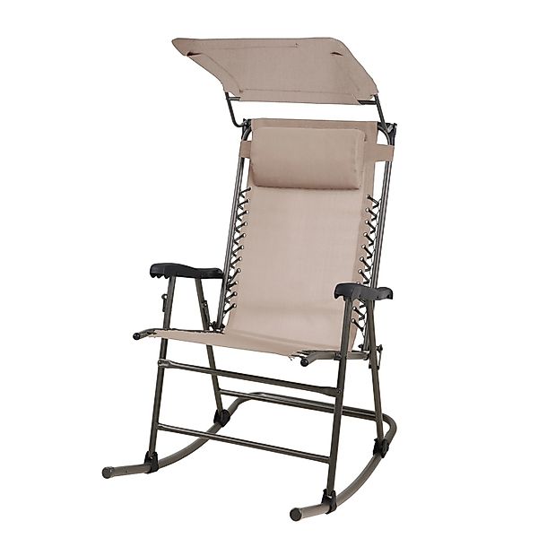 Svita Schaukelstuhl Faltbar Outdoor Mit Sonnenschutz Kopfstütze Armlehne Be günstig online kaufen