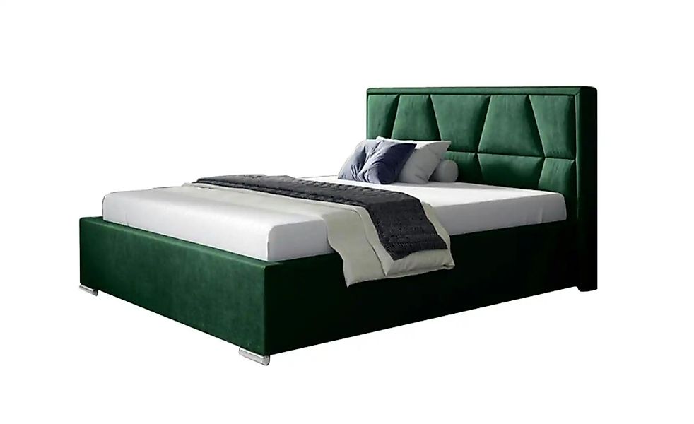 Polsterbett 120x200 Grün   ¦ grün ¦ Maße (cm): B: 200 H: 110 Betten > Komfo günstig online kaufen