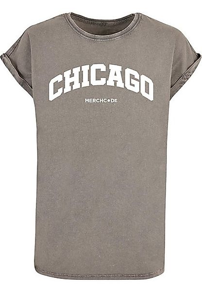 Merchcode T-Shirt Merchcode Damen Ladies Chicago Wording - Acid Washed T-Sh günstig online kaufen