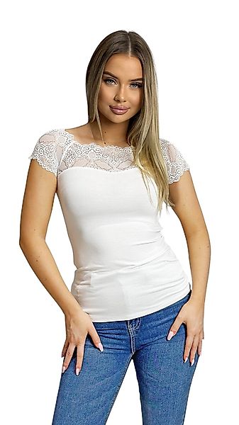 Mississhop Spitzenshirt Spitzenshirt Spitze Spitzen T-Shirt günstig online kaufen