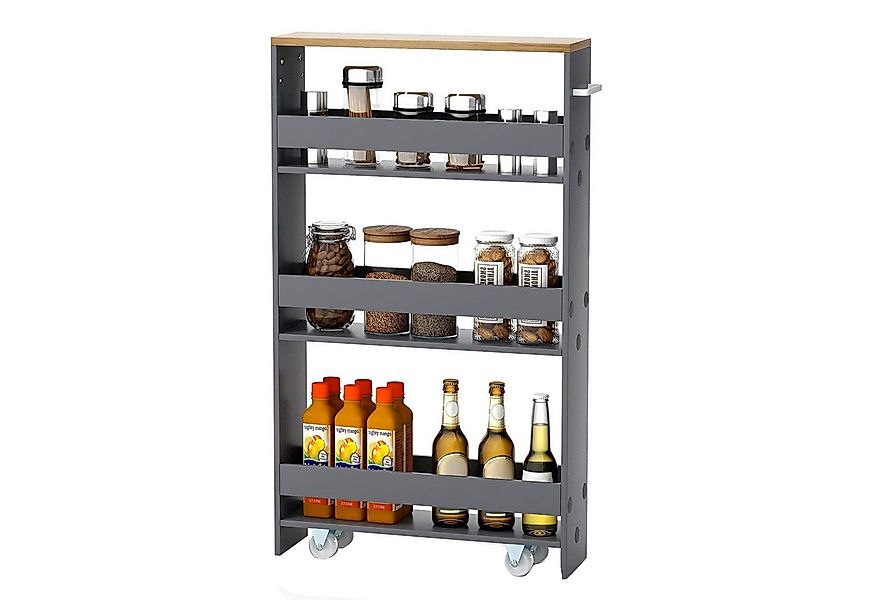 KOMFOTTEU Regalwagen Nischenregal, 4 Ebenen, mit Griff günstig online kaufen