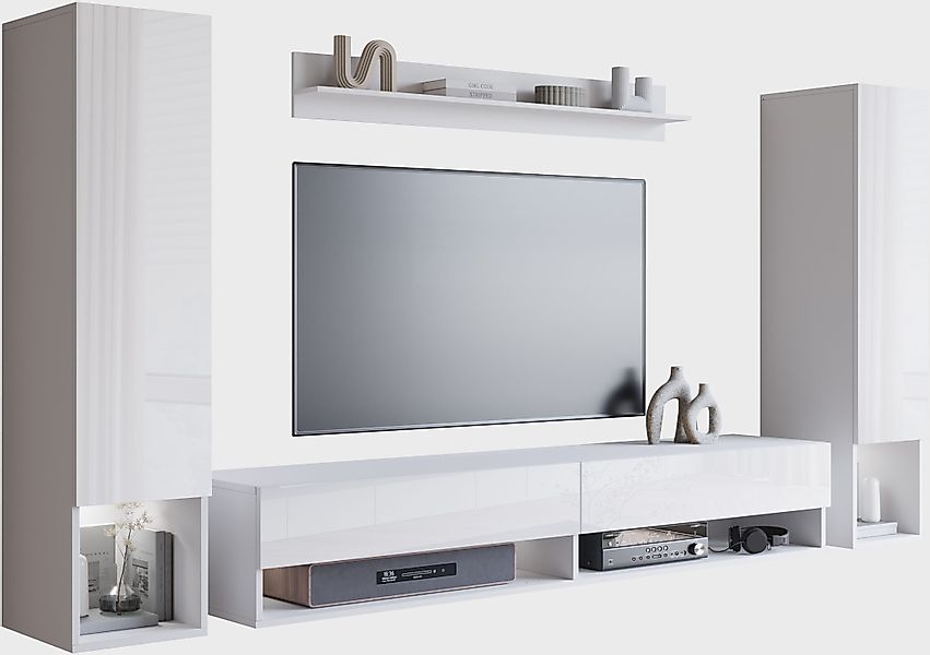 INOSIGN Wohnwand "AMADEO II", (Komplett-Set, 4 St.), Vitrine Türanschlag li günstig online kaufen