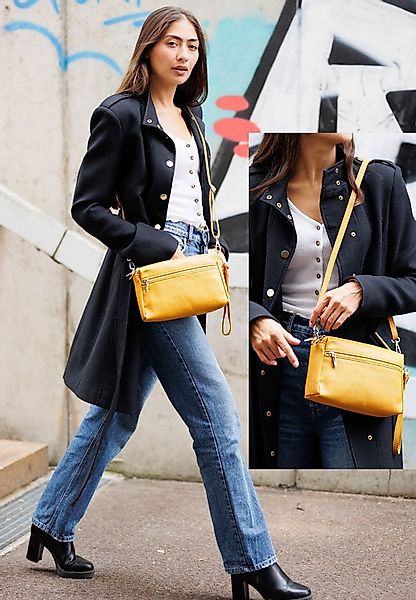 Caspar Umhängetasche Kleine Damen Crossbody Bag Leder Tasche - CLASSIC LINE günstig online kaufen