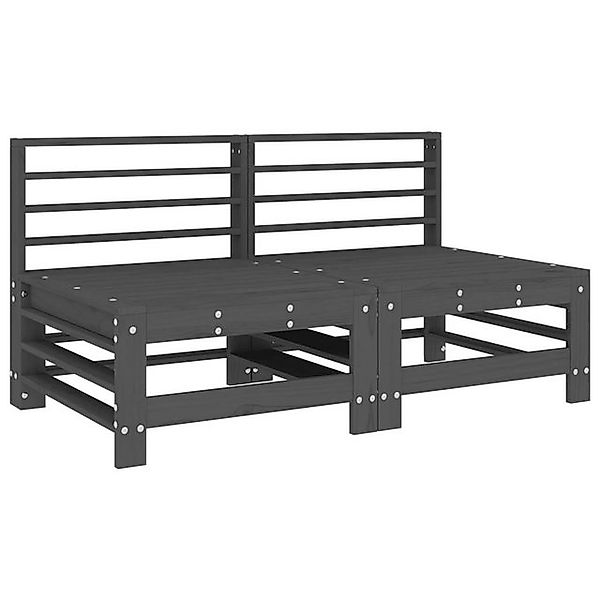 vidaXL Sofaelement Garten-Mittelsofas 2 Stk. Grau günstig online kaufen
