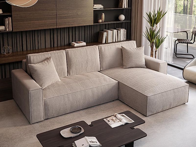 Beautysofa Ecksofa mit Schlaffunktion und Bettkasten PARYS L, Polstersofa a günstig online kaufen