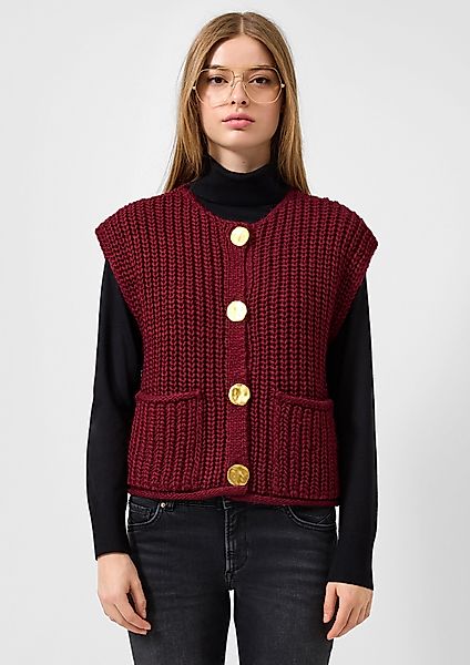 QS Funktionsjacke Strickweste mit goldfarbenen Knöpfen günstig online kaufen