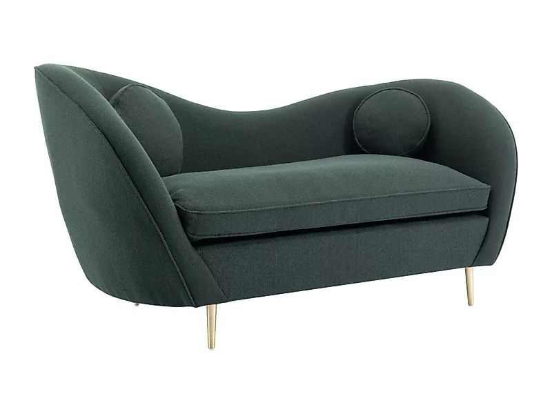 Sofa 2-Sitzer - Strukturstoff - Grün - ORMARA günstig online kaufen
