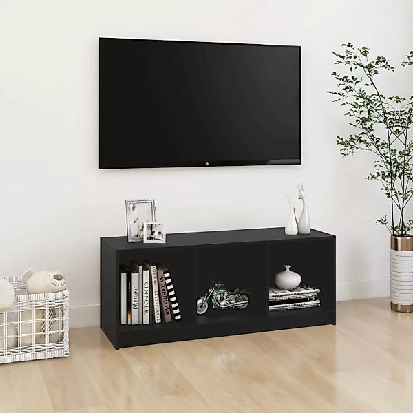 Tv-schrank Schwarz 104x33x41 Cm Massivholz Kiefer günstig online kaufen