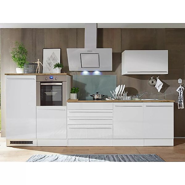 Respekta Premium Küchenzeile BERP320HWWC 320 cm Weiß Hochglanz günstig online kaufen