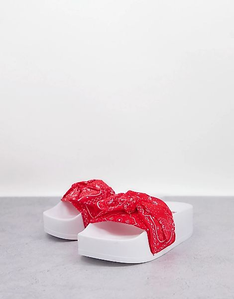 Levi's ‑ June ‑ Flache Sandalen mit markanter Schleife in Rot günstig online kaufen
