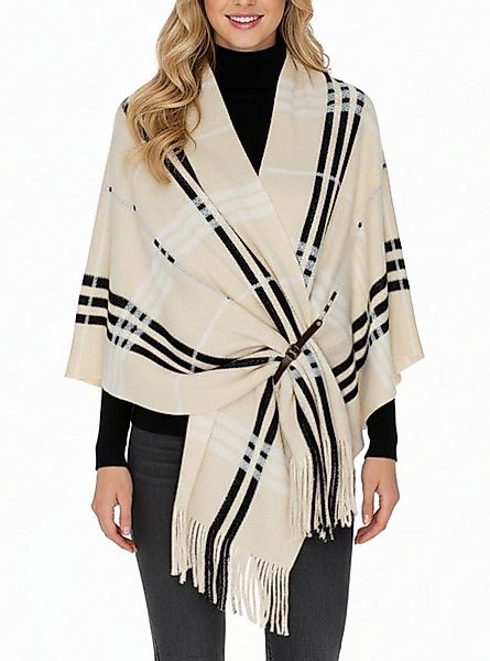 dy_mode Strickponcho Damen Strickponcho mit Fransen Poncho XXL Schal / Stol günstig online kaufen