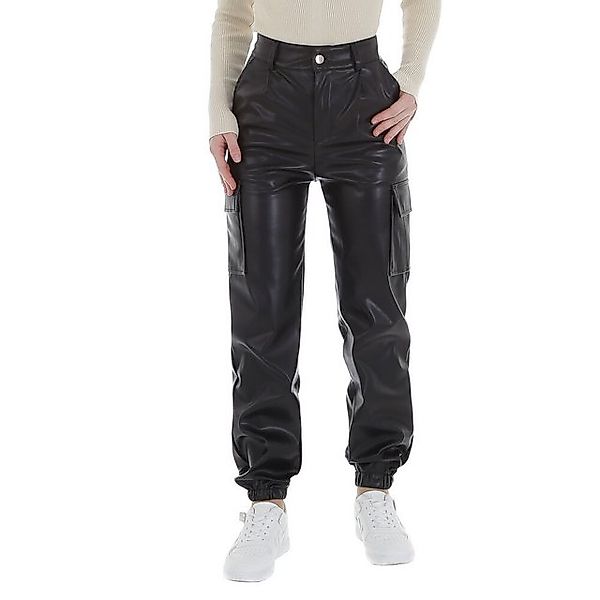 Ital-Design Lederimitathose Damen Freizeit (86365176) Stretch Jogginghose i günstig online kaufen