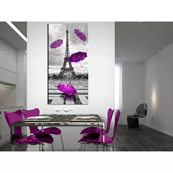 Bild auf Leinwand Paris: Purple Umbrellas XXL günstig online kaufen