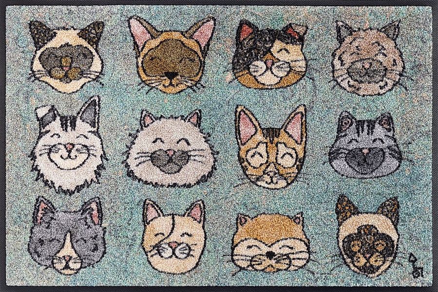 wash+dry by Kleen-Tex Fußmatte Glückskatzen, rechteckig, Höhe: 7 mm günstig online kaufen