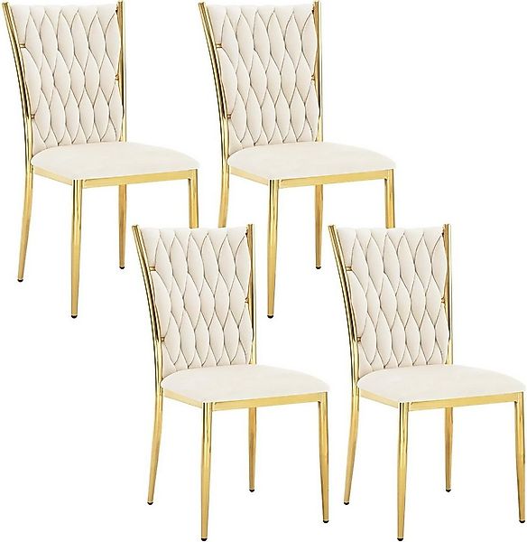 Woltu Polsterstuhl (4 St), Samt Stühle Esszimmer, Esszimmerstühle, hohe Rüc günstig online kaufen