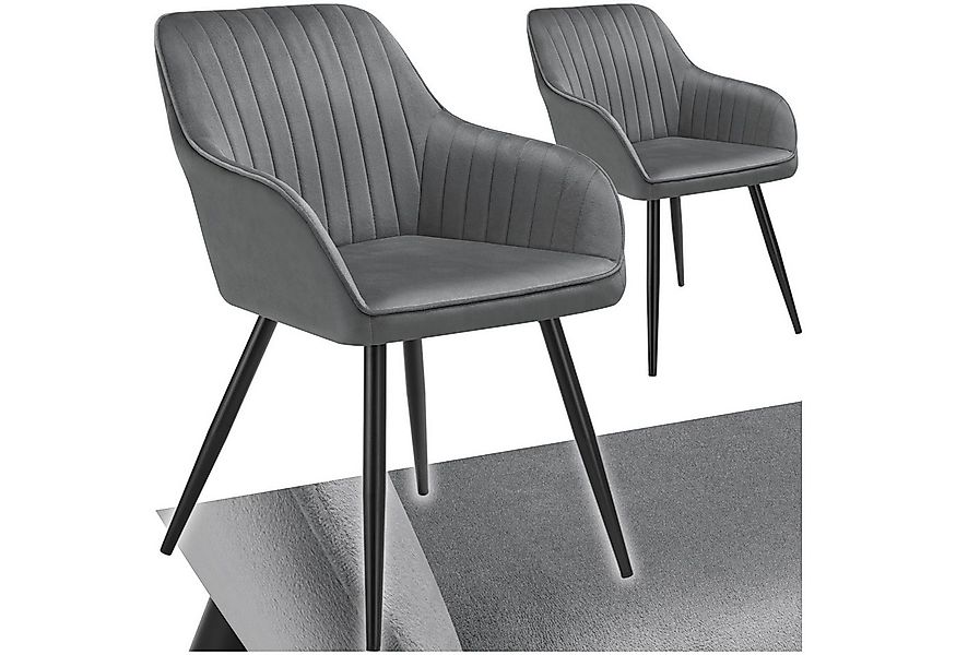 tectake Esszimmerstuhl Stuhl Marilyn, Samtoptik, gesteppt (Set, 2 St), Extr günstig online kaufen