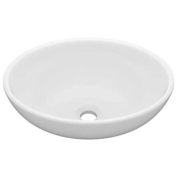 vidaXL Luxuriöses Ovales Waschbecken Matt Weiß 40x33 cm Keramik 146921 günstig online kaufen