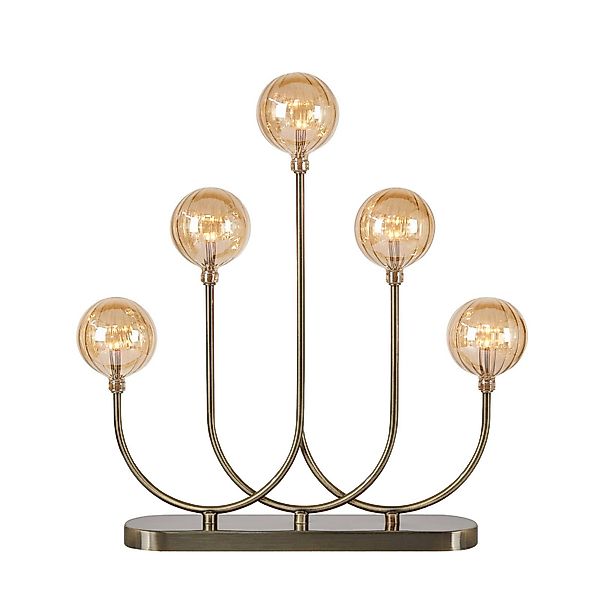 Kerzenhalter Enys, messing antik, Eisen/Glas, 5-flammig, LED günstig online kaufen