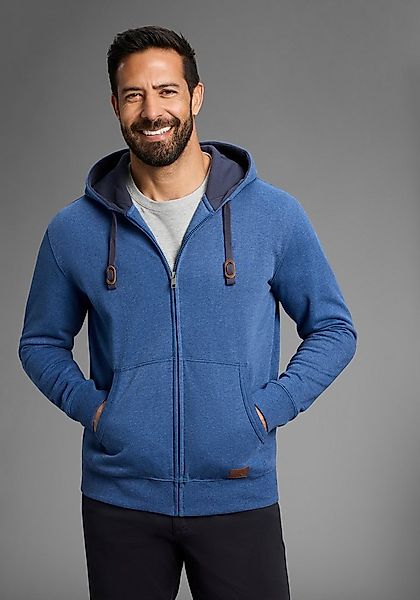 Man's World Kapuzensweatjacke mit kontrastfarbigem Innenfutter günstig online kaufen
