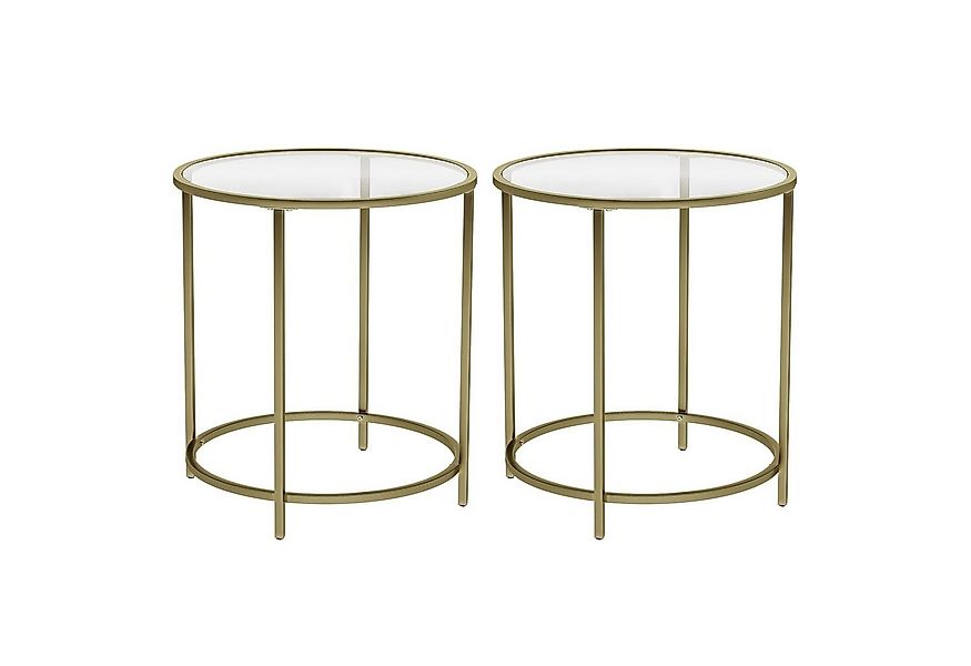 VASAGLE Beistelltisch (2-set), kleiner Glastisch, robustes Hartglas, Ø 50x günstig online kaufen