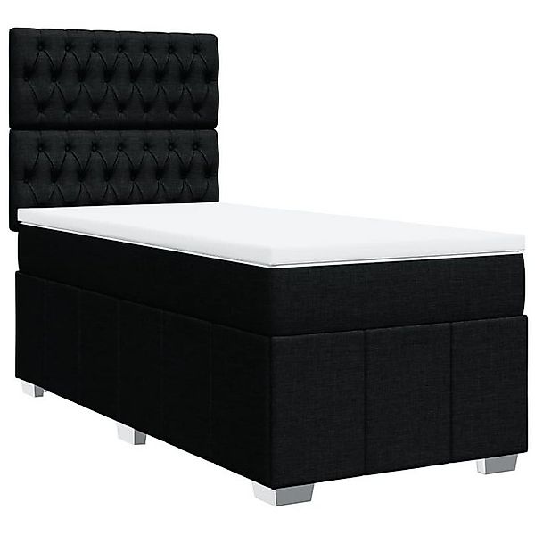 vidaXL Boxspringbett Boxspringbett mit Matratze Schwarz 90x200 cm Stoff Bet günstig online kaufen