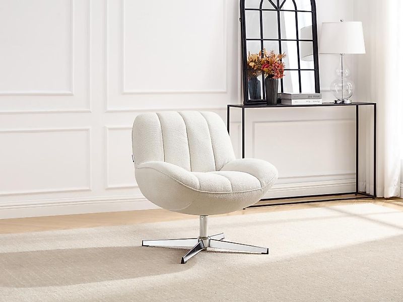 Drehsessel - Stoff strukturiert - Beige - VOLABO günstig online kaufen