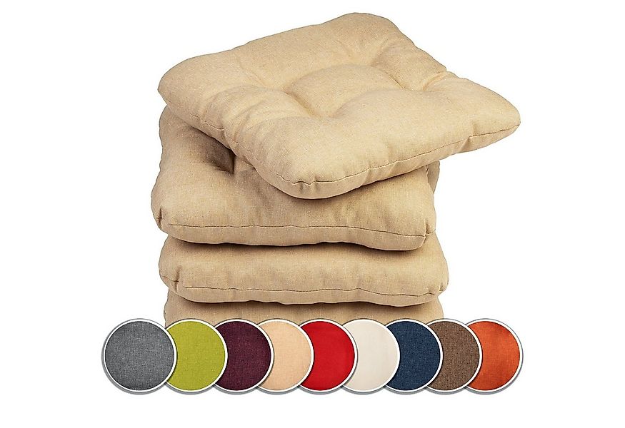 sunnypillow Stuhlkissen 4er Set Stuhlkissen 40x40 cm Bequeme 8cm, Polsterau günstig online kaufen