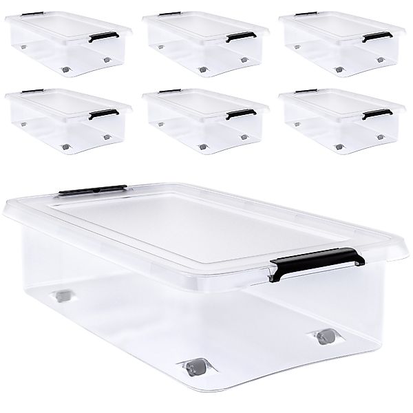 Aufbewahrungsbox 6er-Set Transparent 60x40x17cm 30L stapelbar günstig online kaufen