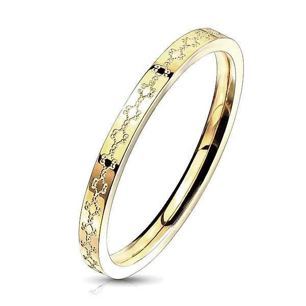 viva-adorno Fingerring Damenring Edelstahl Gold 2mm günstig online kaufen