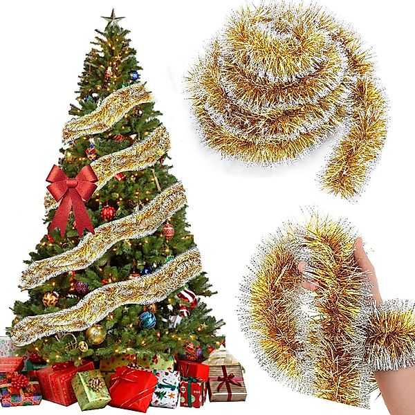 Kunstgirlande Weihnachtsgirlande, DIY Geschmückt Weihnachtsbaum Drahtkranz, günstig online kaufen