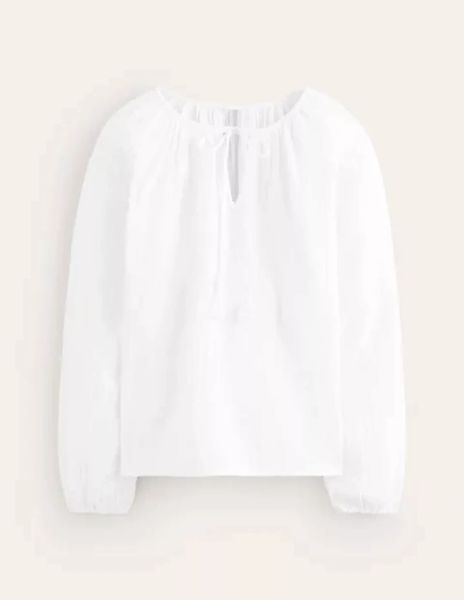 Serena Doppeltuch-Bluse Damen Boden, Weiß günstig online kaufen