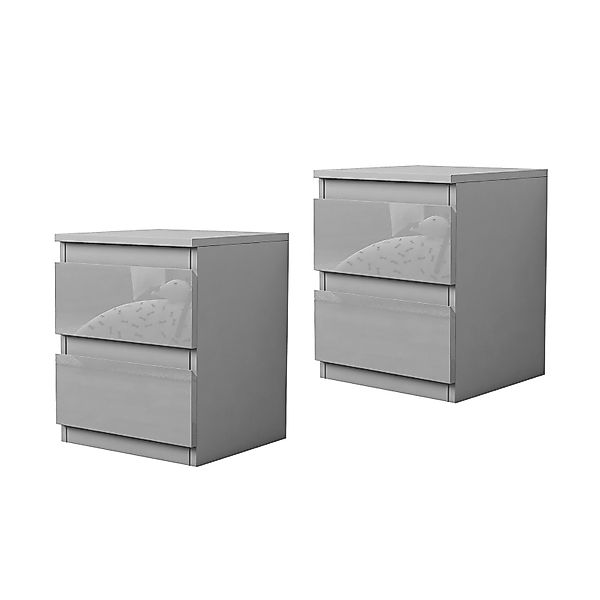 HTI-Living Nachtschrank Nachtschrank Kenji Hochglanz Grau günstig online kaufen