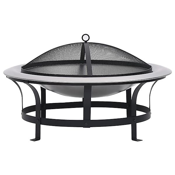 vidaXL Garten-Feuerschale mit Grill Edelstahl 76 cm günstig online kaufen