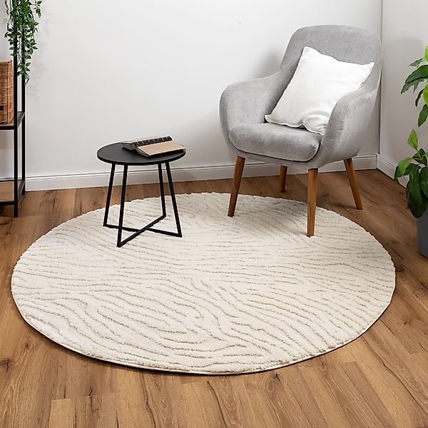 Steffensmeier Teppich Meran - Wellen Rund günstig online kaufen