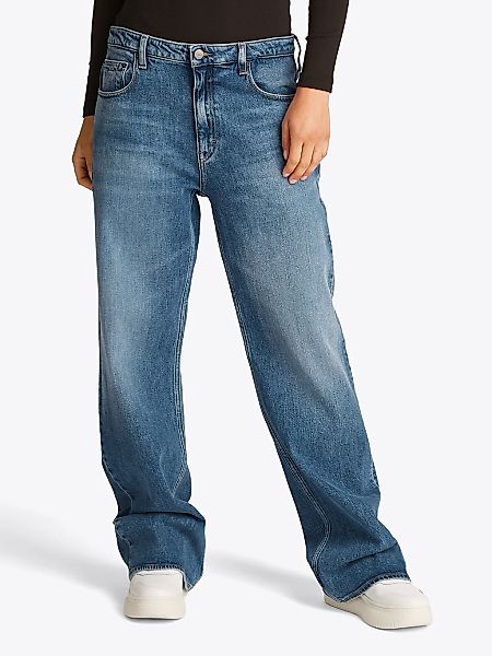 Tommy Jeans Relax-fit-Jeans "Mia Mid Rise Relaxed Straight", in blauer Wasc günstig online kaufen